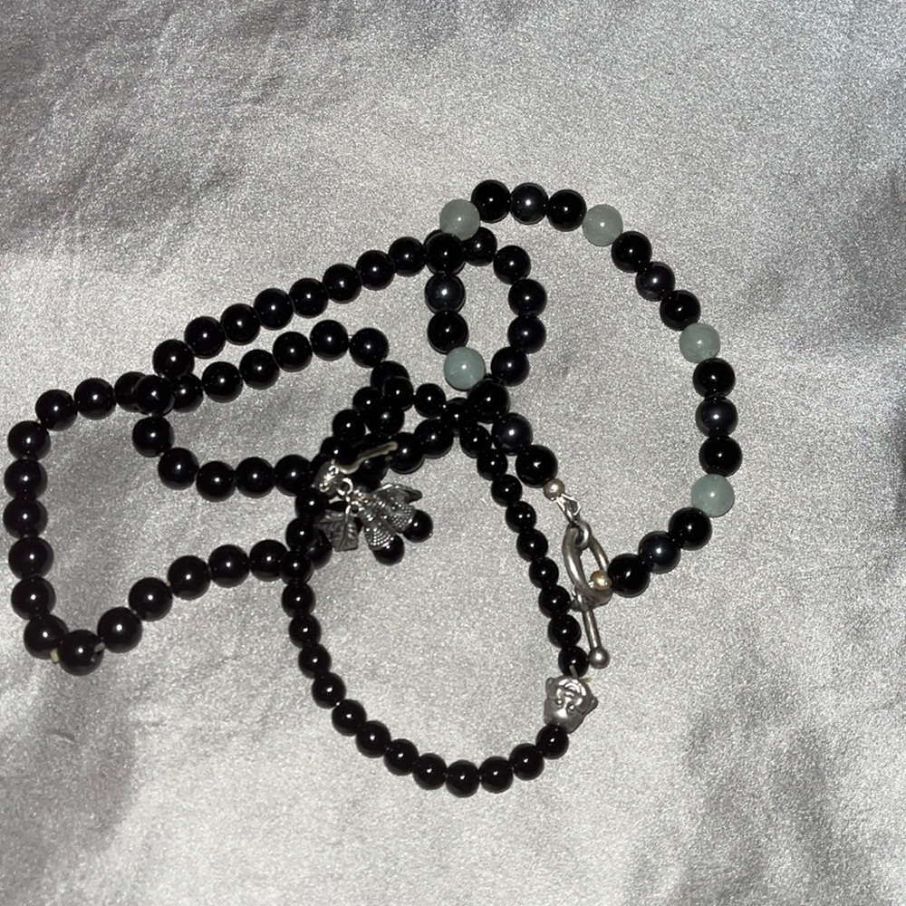 Mix and match set of black beaded bracelets